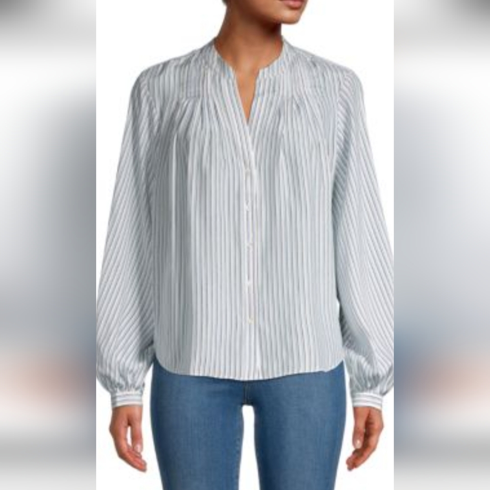 Frame Pleated Silk Blouse